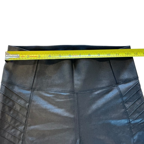 Athleta Delancey Gleam Moto Tight Women’s S Black Faux Leather Legging Ankle Zip - Picture 15 of 16